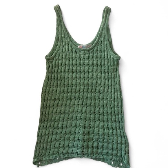 Free People Green Knit Beach Coverup - Picture 1 of 3